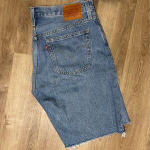Levi's Medium Blue Denim Cut-Off Jean Shorts